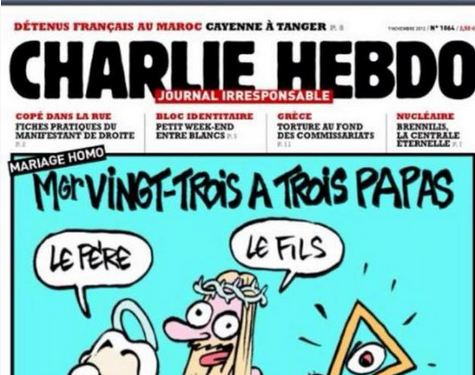 Charlie Hebdo e la copertina contro la Chiesa