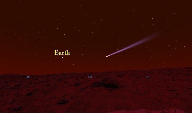 Come si vede una cometa su Marte
