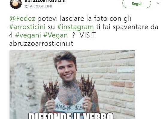 Fedez e la foto con gli arrosticini abruzzesi cancellata da Instagram