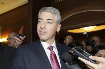 Ackman, CEO of Pershing Square Capital Management LP talks to reporters before AGM of CP Rail in Calgary