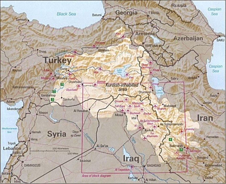 La distribuzione dei curdi
