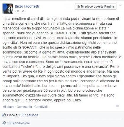 Facebook/Enzo Iacchetti