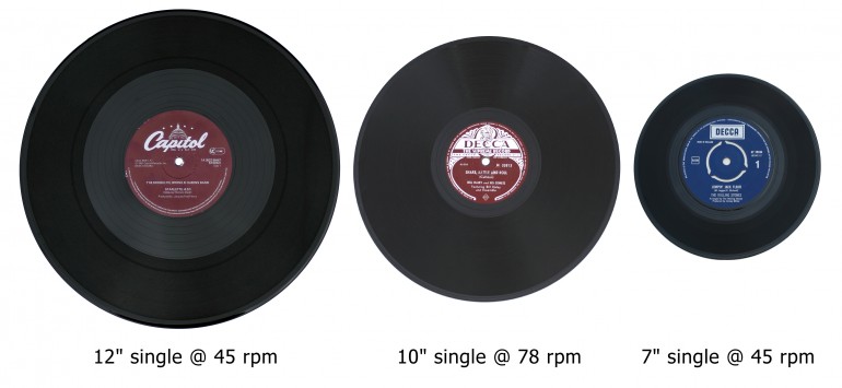 I formati dei dischi in vinile (via Wikipedia) 