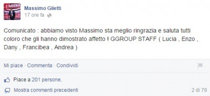 Facebook/Massimo Giletti