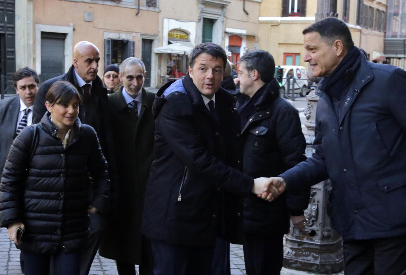 Matteo Renzi incontra i senatori PD al Senato