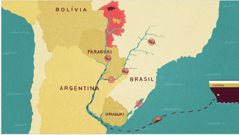 Mappa che ricostruisce la migrazione delle vongole, via Ted Blog