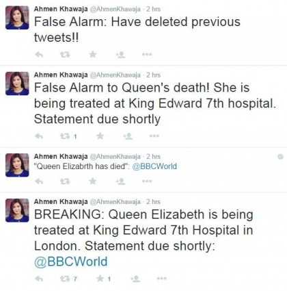 regina elisabetta morta tweet