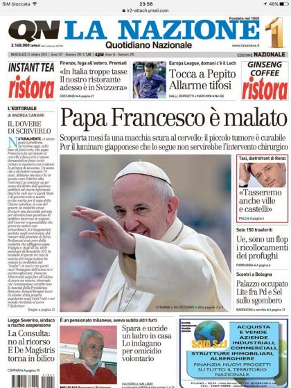 Papa Francesco malato
