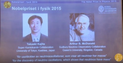 Premio Nobel Fisica 2015 Takaaki Kajita Arthur B. McDonald
