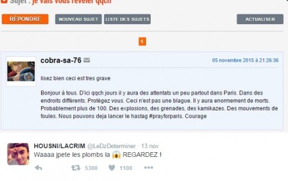 attentato parigi falso messaggio