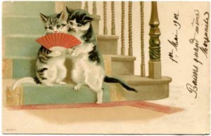 17 febbraio festa gatti cartolina