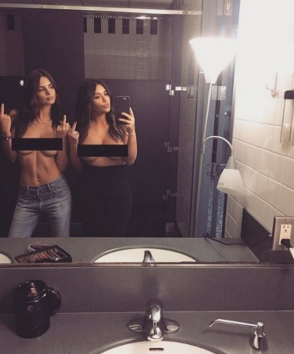 Kim Kardashian Emily Ratajkowski foto topless