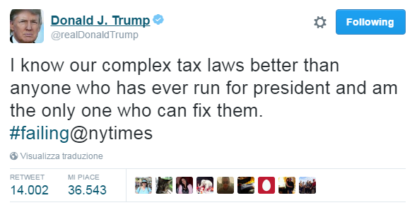 Donald Trump tasse non pagate