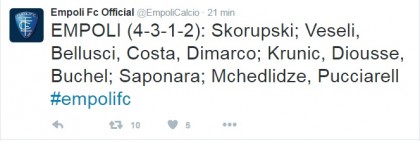 Napoli-Empoli diretta live risultato