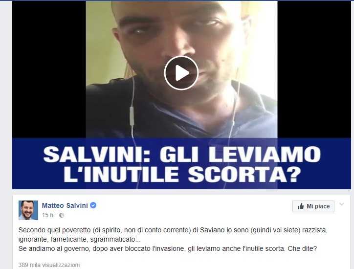 Salvini contro Saviano